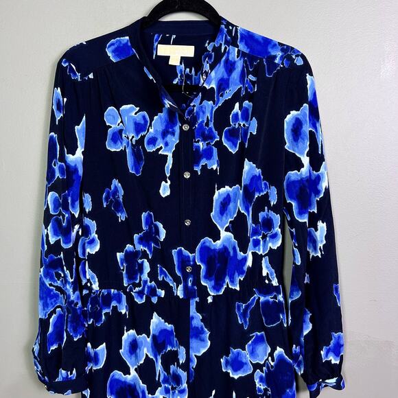 NWOT Michael Kors Navy and Blue Floral Stylish Women’s Size Medium Jumpsuit - Picture 7 of 13